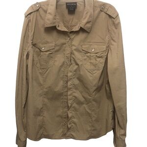 Athleta Gorpcore Outdoor Tan Pearl Snap Buttons Pockets Fitted Women’s Plus 1X